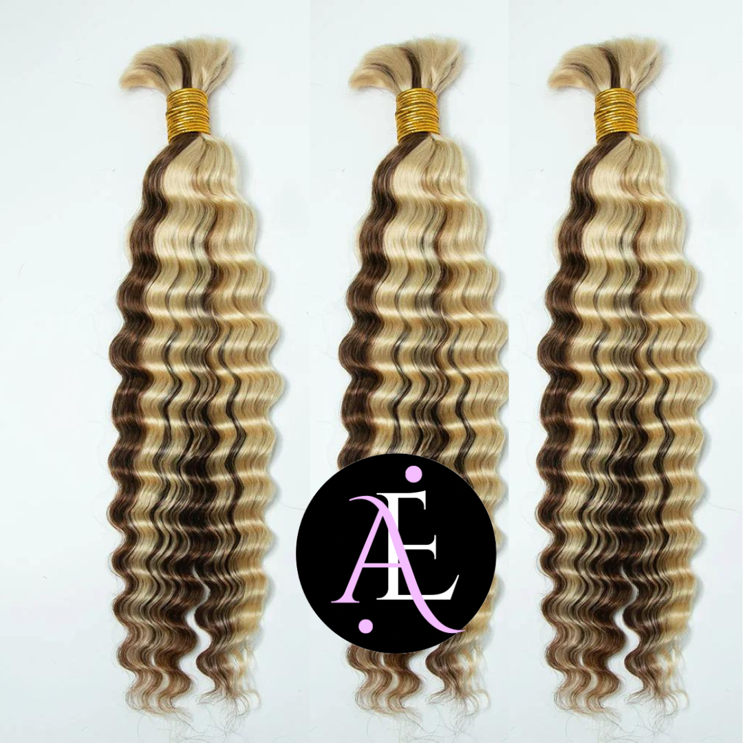 3 BUNDLES DEAL BULK BRAIDING HUMAN HAIR (custom colored)