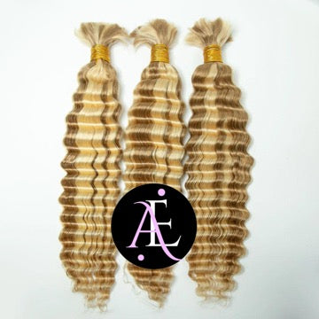 3 BUNDLES DEAL BULK BRAIDING HUMAN HAIR (custom colored)